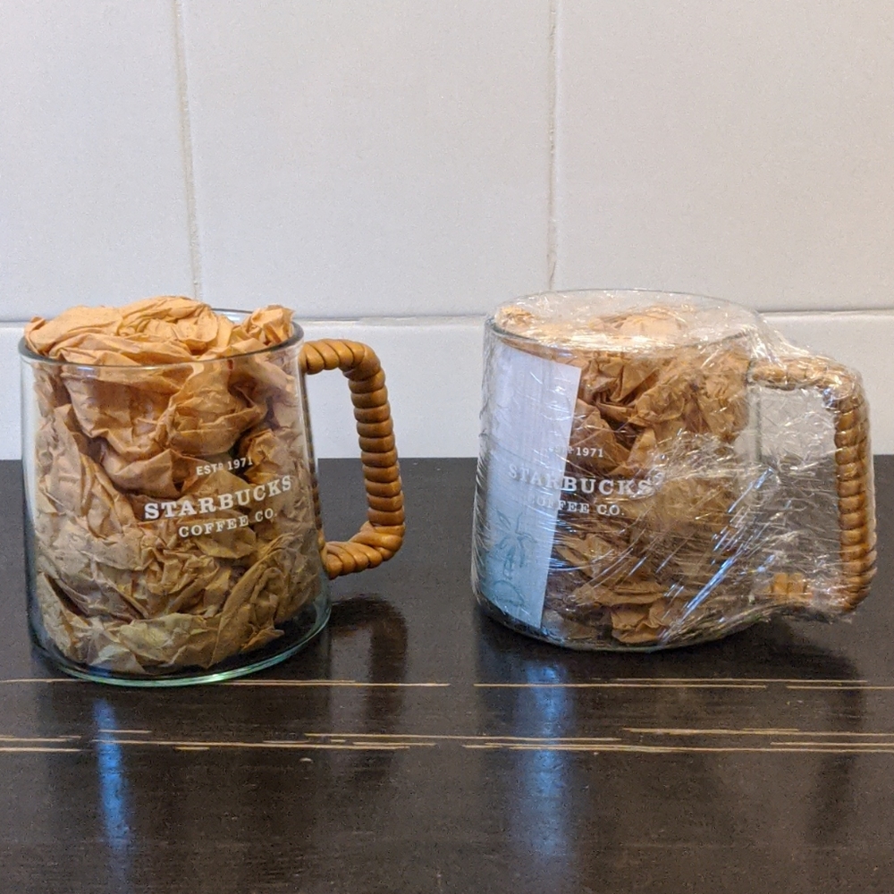 Starbucks glass coffee cups